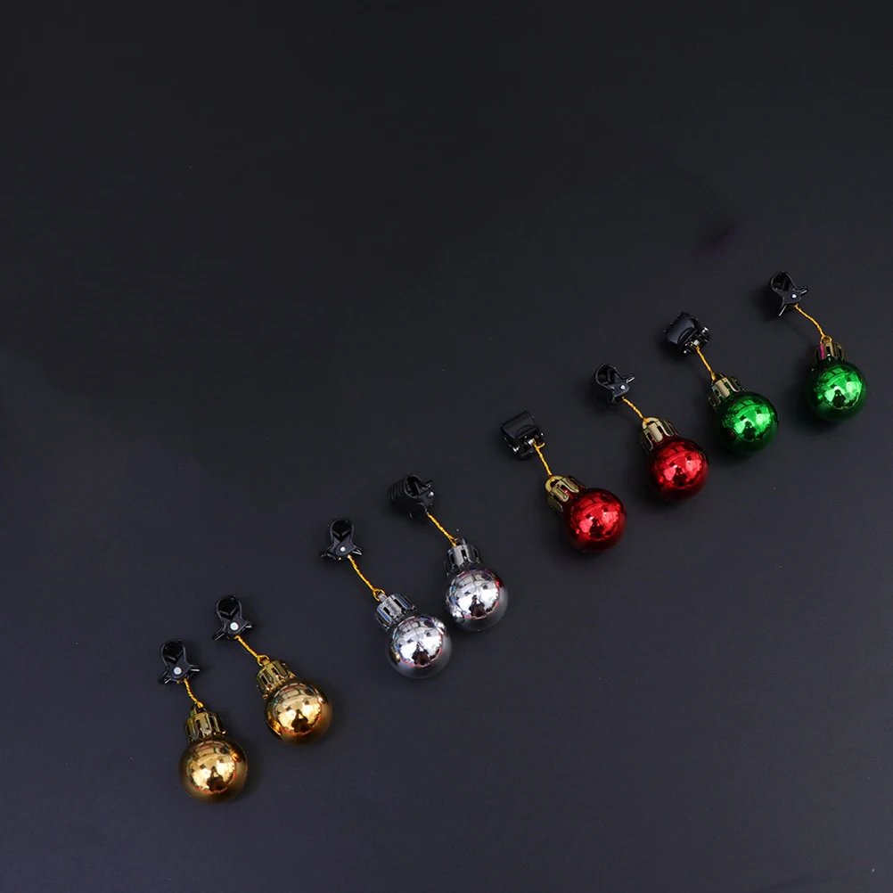 

12Pcs Christmas Balls Decorative Hanging Pendants Festive Home Decoration for Tree Wall Table Hallway Beard Clip Design
