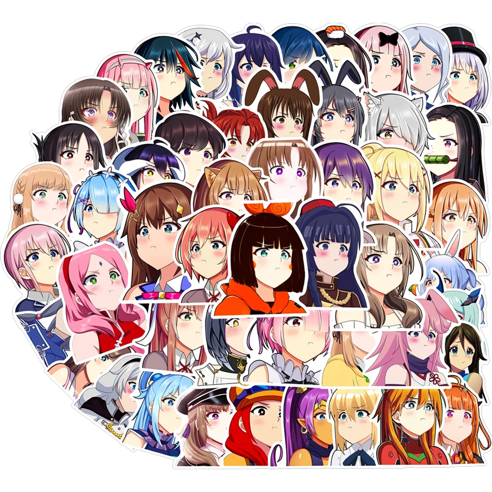 

10/30/50pcs Cute Anime Girl Cartoon Stickers Decals DIY Skateboard Luggage Stationery Laptop Kawaii Waterproof Graffiti Sticker