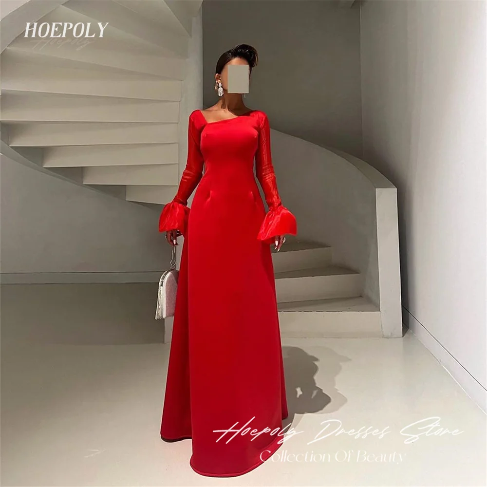 Hoepoly Simple One Shoulder Mermaid Evening Dress For Woman Summer Style Fashion Simple Classy Party Long Prom Gown New