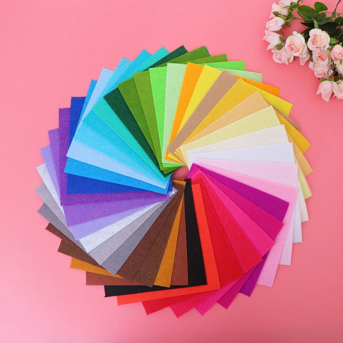

40pcs 30X30Cm Colorful Felt Sheets Non-Woven Fabric For Diy Crafts Art Projects Activities Multi-Use Manual Material