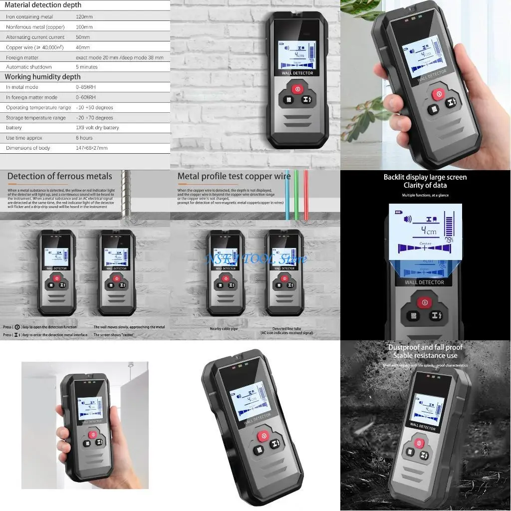 

L8RC Efficient Wall Scanner Studs Finder Easy to Use Detectors for Accurate Results