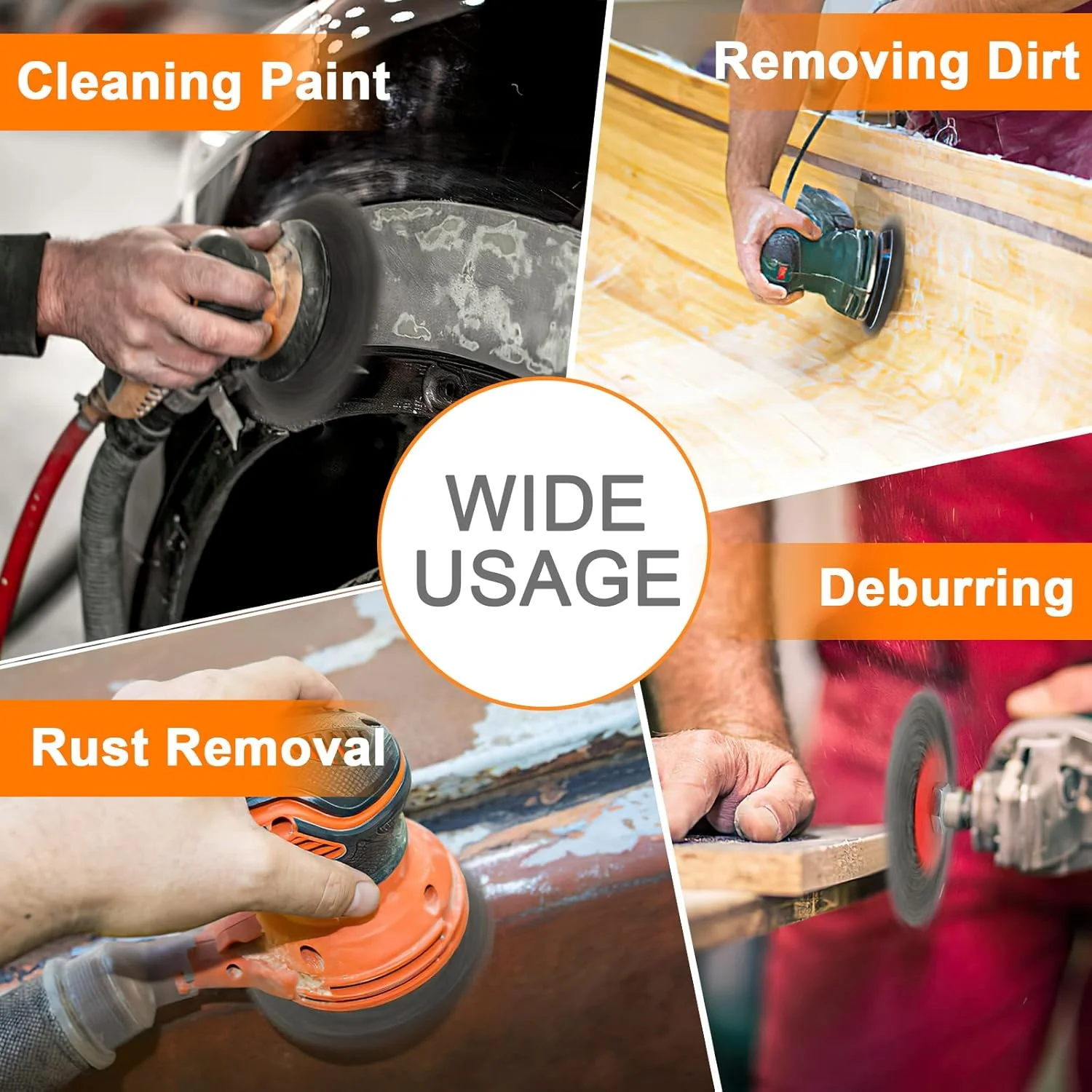 Sikat Kawat Baja Tahan Karat 4 inci 100mm Dengan Ulir M14 5/8-11in Untuk Mesin Gerinda Sudut Pembersih Logam Penghilang Karat Abrasif