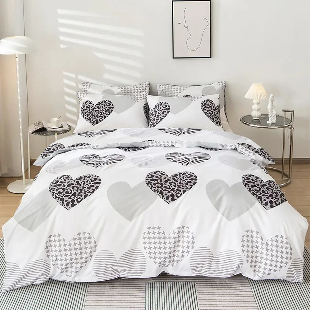 

3pcs Multicolor Printed Duvet Cover Set - Soft Comfortable Bedding for Bedroom and Guest Room, 1xDuvet Cover and 2xPillowcases