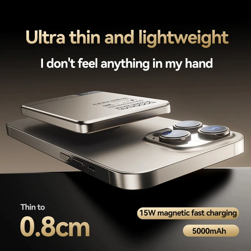 Lenovo ThinkPlus Travel Portable Wireless Magnetic Power Bank Fast Charging Ultra Capacity Digital External Battery For IPhone