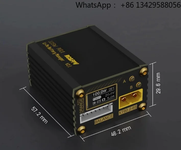 100W Full Protocol Fast Charger XT60 Adapter RC Model Battery Discharger for RC Car & Off-Road Vehicle