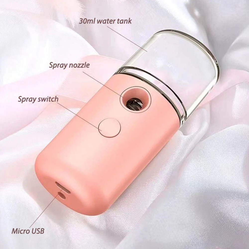 Nano Spray Handheld USB Face Steamer, pulverizadores De Névoa Hidratante Facial, vaporizadores De Cuidados Com A Pele, equipamento De Spa Profissional