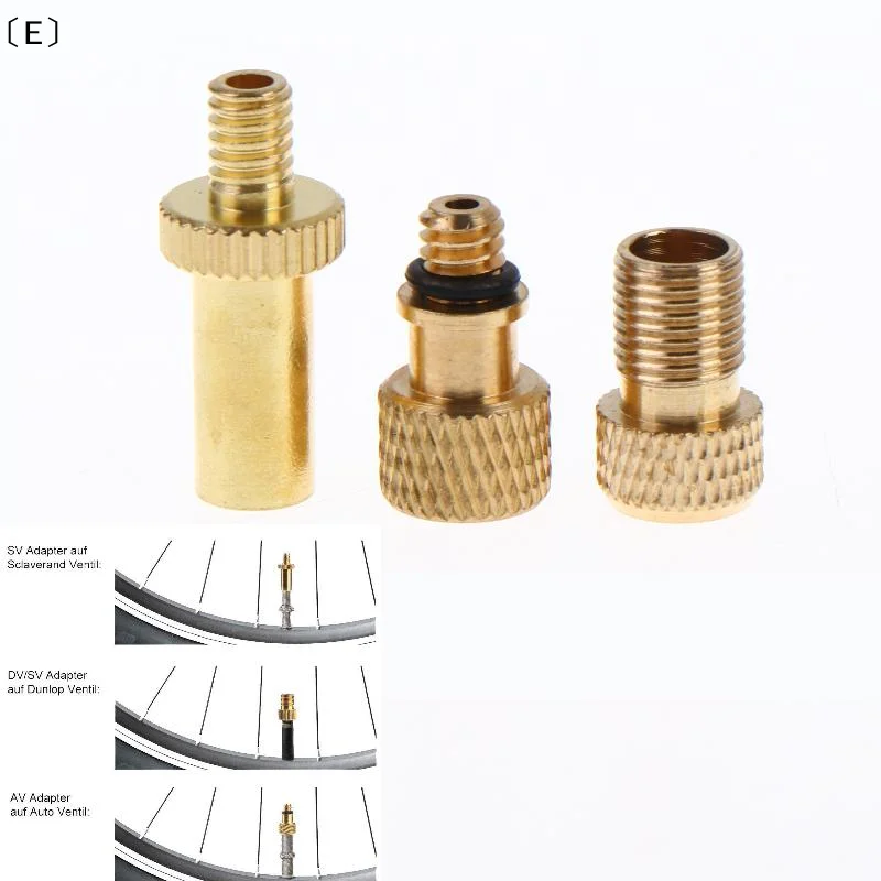 〔E〕Universal Brass Bicycle Valve Adapter Presta Schrader Dunlop Converter Multi-Type Inflation Adaptor For Bike Pump Inflation