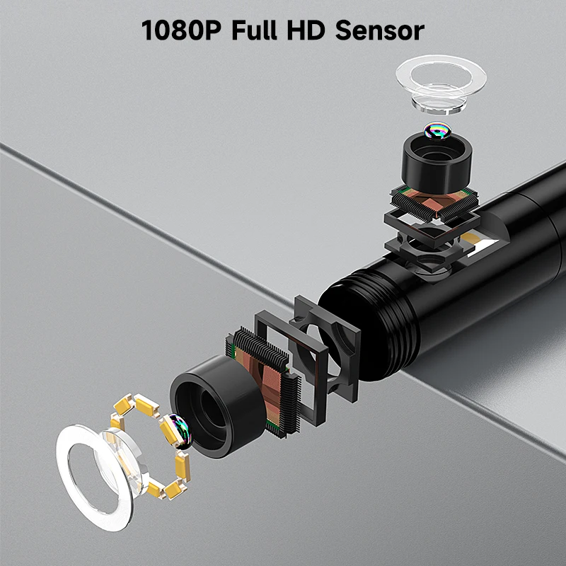 Endoskop przemysłowy z dwoma obiektywami 4,3-calowy ekran boroskop inspekcyjny Sztywny kabel Kamera z rurką węża Wodoodporna 2600 mAh Zrób zdjęcie
