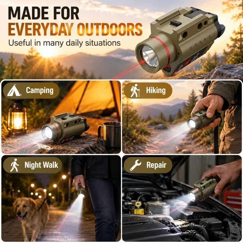 Outdoor Portable Illuminator M6 2-in-1 LED Flashlight Aluminum Alloy Shell High Brightness