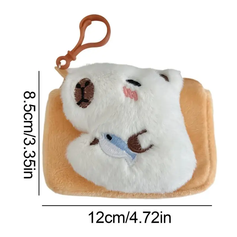 Adorable Capybara Stuffed Purse Stylish Animal Small Coin Bag Capybara Plush Casual Bag Hand Bag Coin Bag Keychain Key Ring