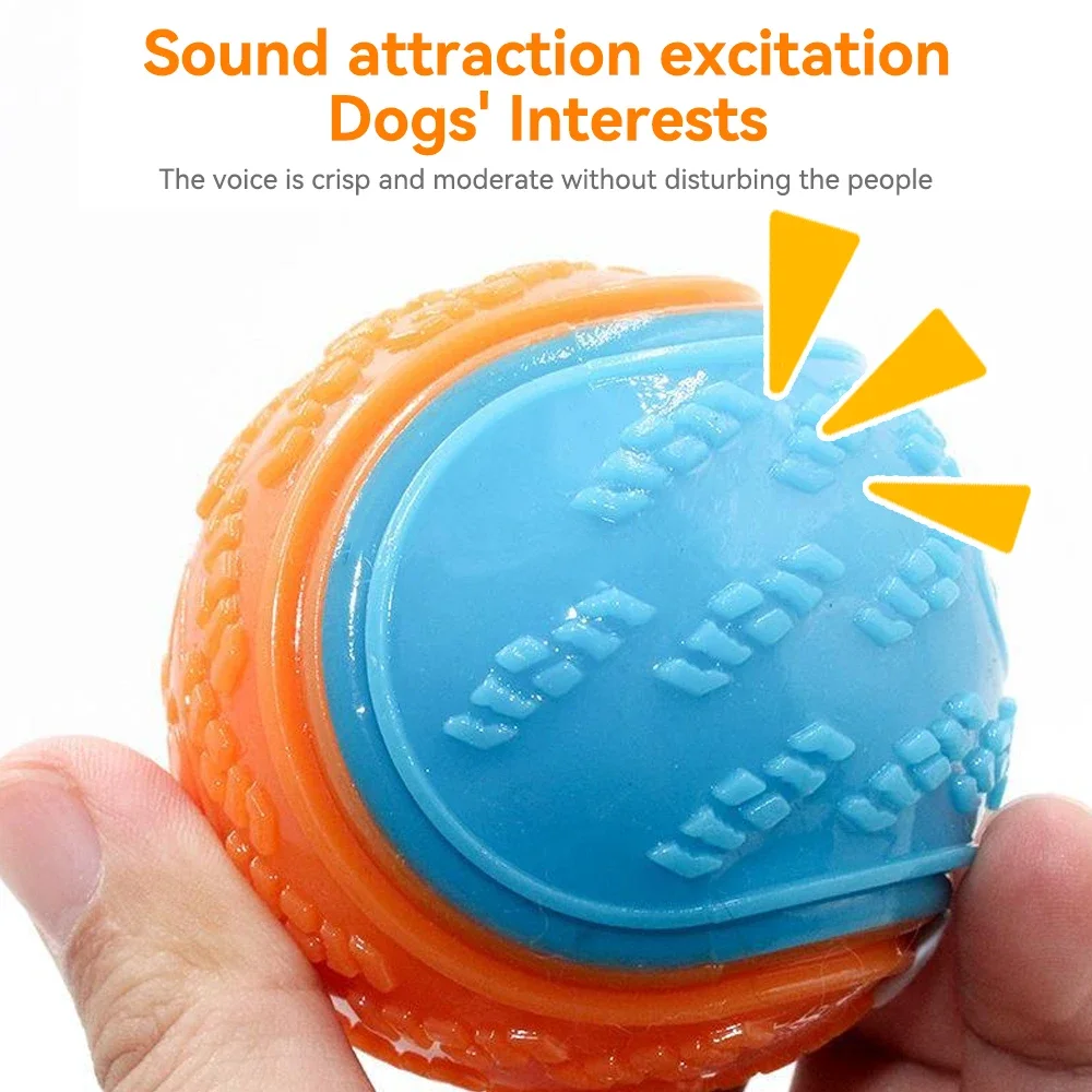 Squeaky Silicone Dog Chew Ball 4