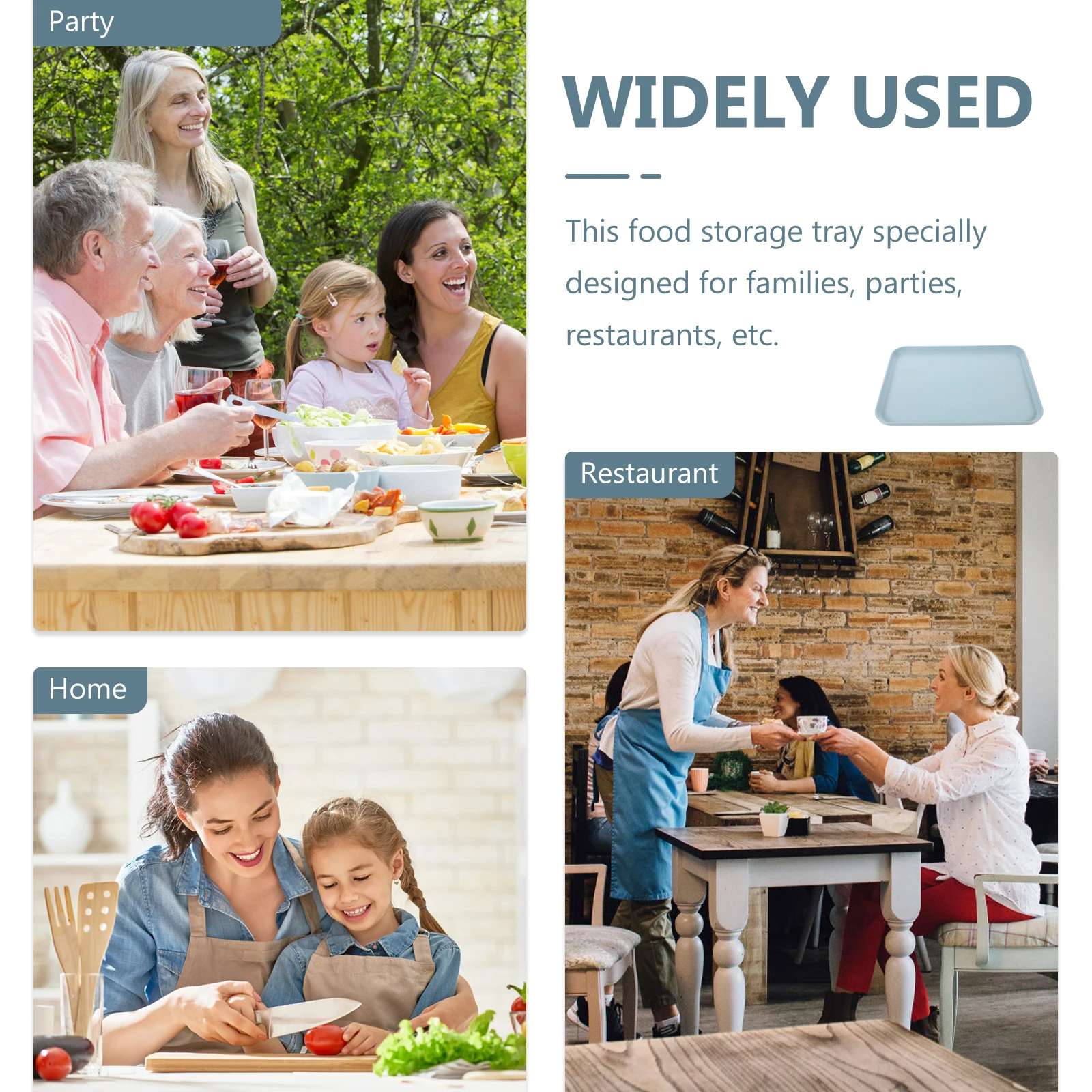 

Household Rectangular Multi-Use Serving Tray Snack Fruit Storage Plate for Dinner Party Dessert Tea Dinner Plates