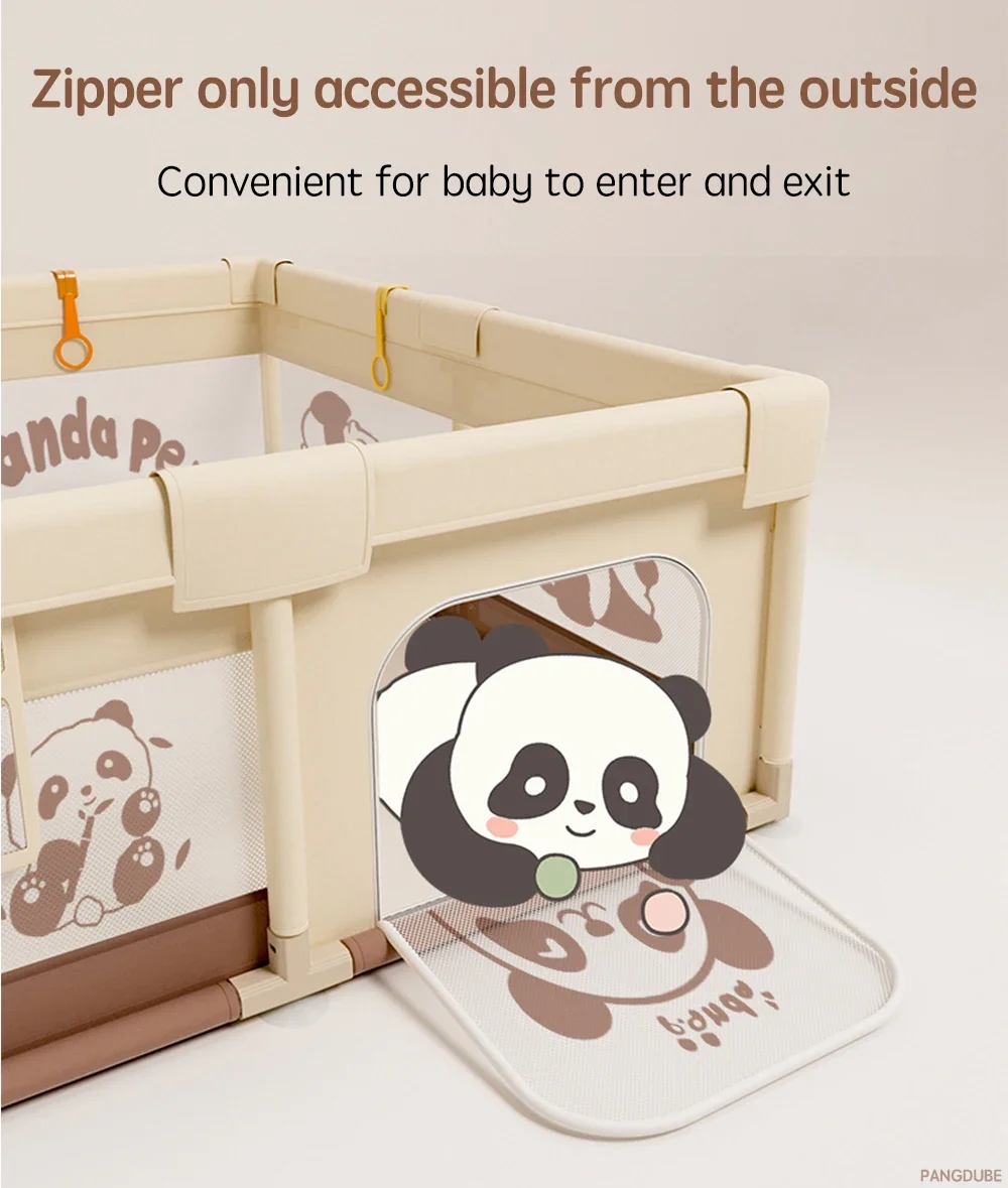 Parque infantil para bebé con diseño de Panda, 4 opciones de tamaño, portátil, plegable, para actividades infantiles, valla de gimnasio, estera de seguridad para interiores y exteriores