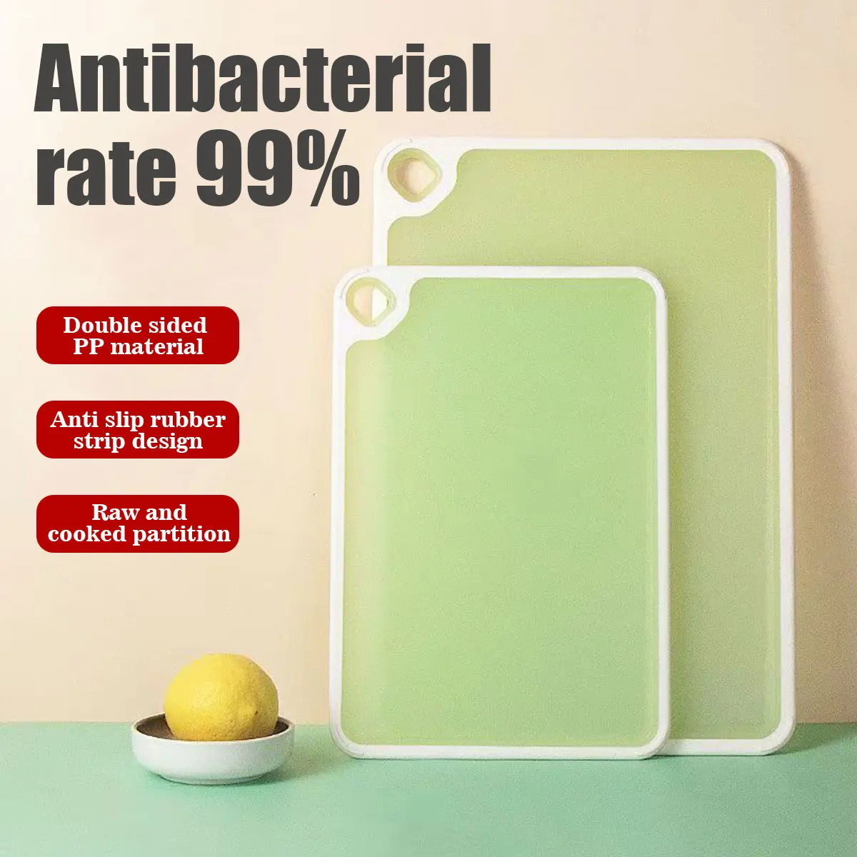 Double-Sided Antimicrobial Cutting Board Kitchen Household Baby Auxiliary Food Board Thin Section of Mould-Proof Cutting Boards
