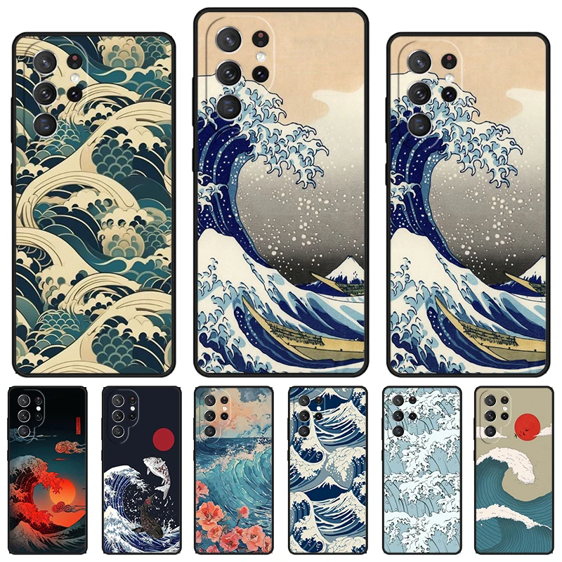 

Japanese Wave Art phone case For Samsung Galaxy S24 S23 S22 Ultra Note 10 20 Plus S8 S9 S10 S20 S21 FE Cover