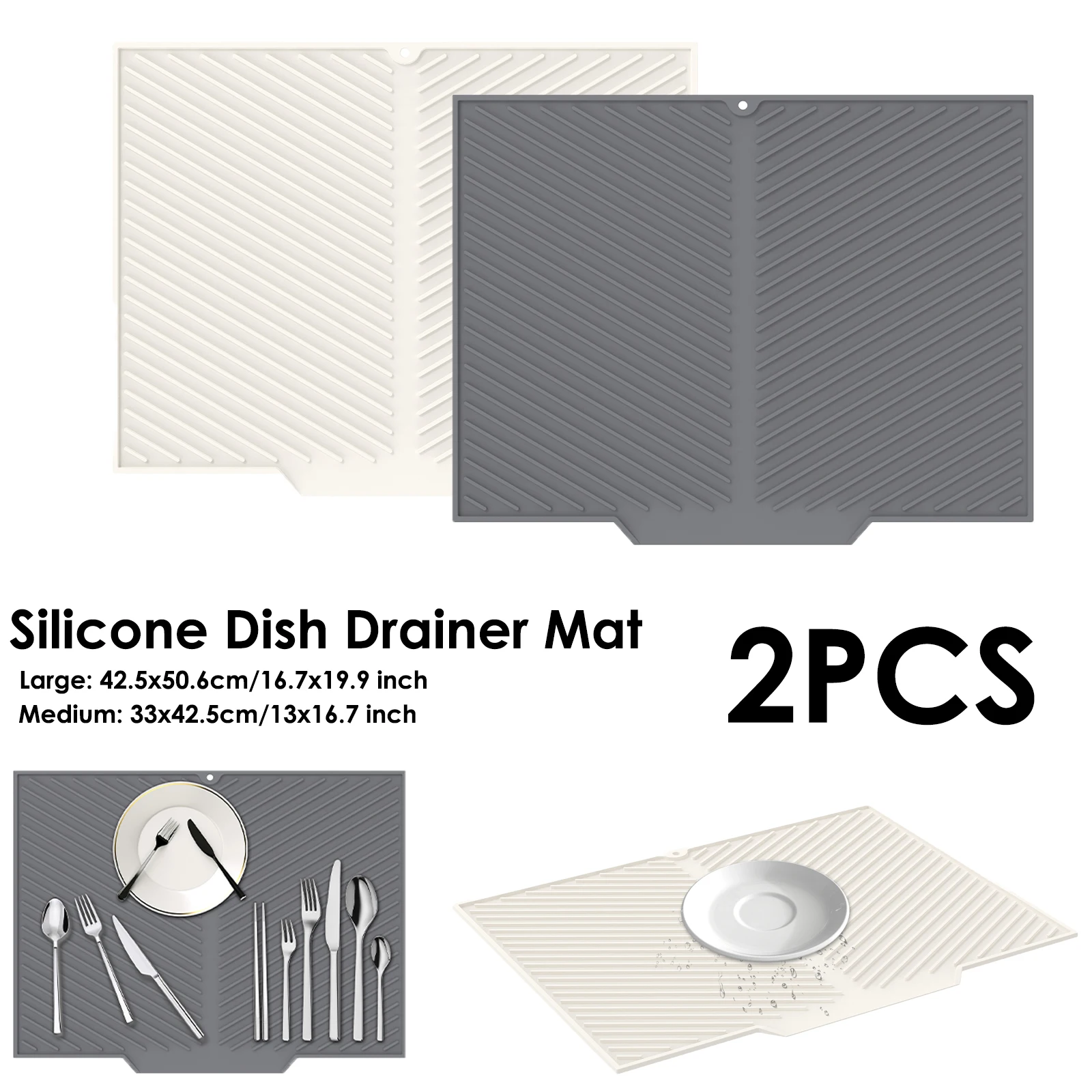 Küche Geschirr Trocknen Silikon Matte Erhöhte Streifen Outlet Design Arbeitsplatte Waschbecken Ablassen Pad Rutschfeste Geschirr Isoliermatte