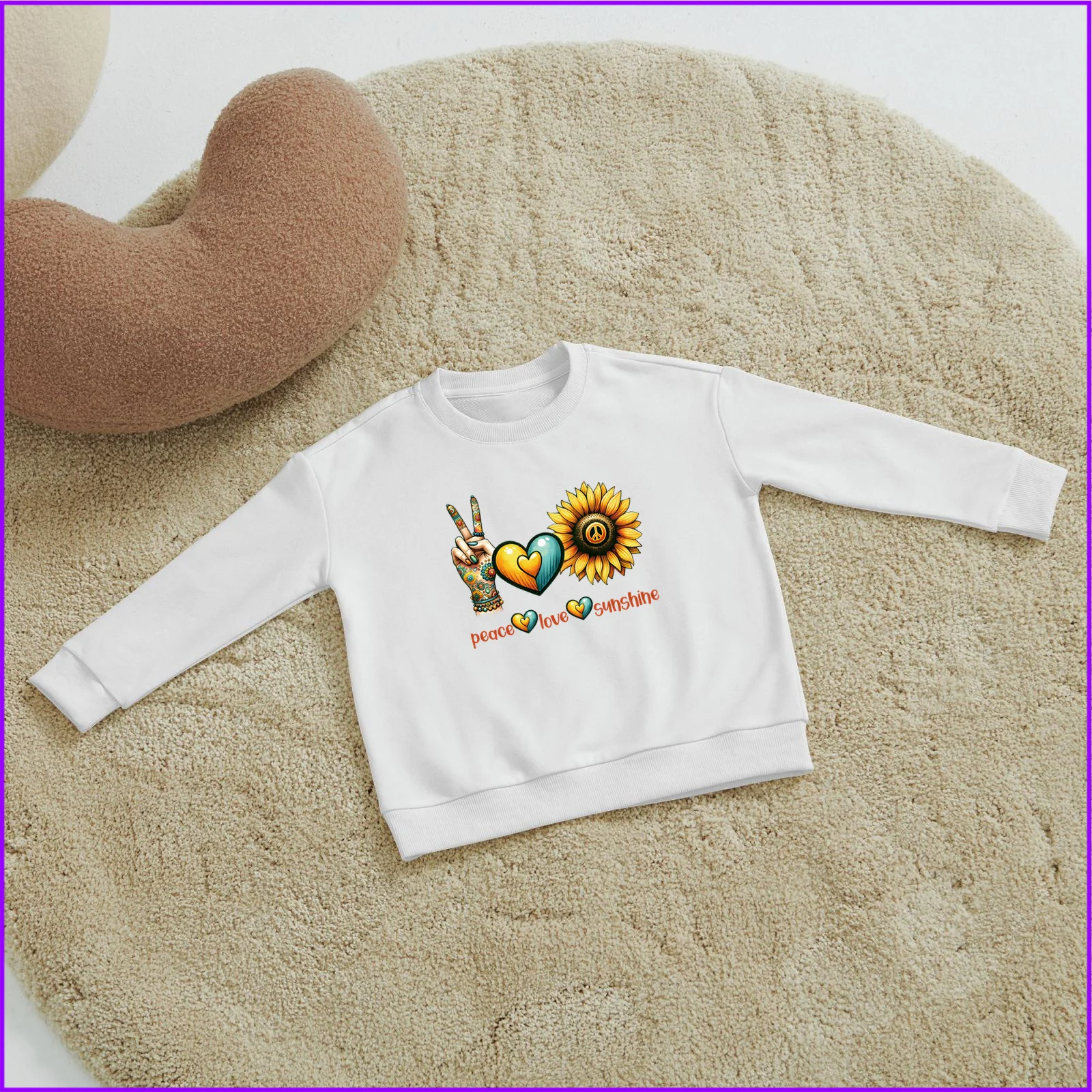 Peace Love Sunshine Sunflower Sjb104 Kids Boys Girls Hoodies Sweatshirt Wednesday Outerwear Sweaters Winter Teenagers Tweens Top