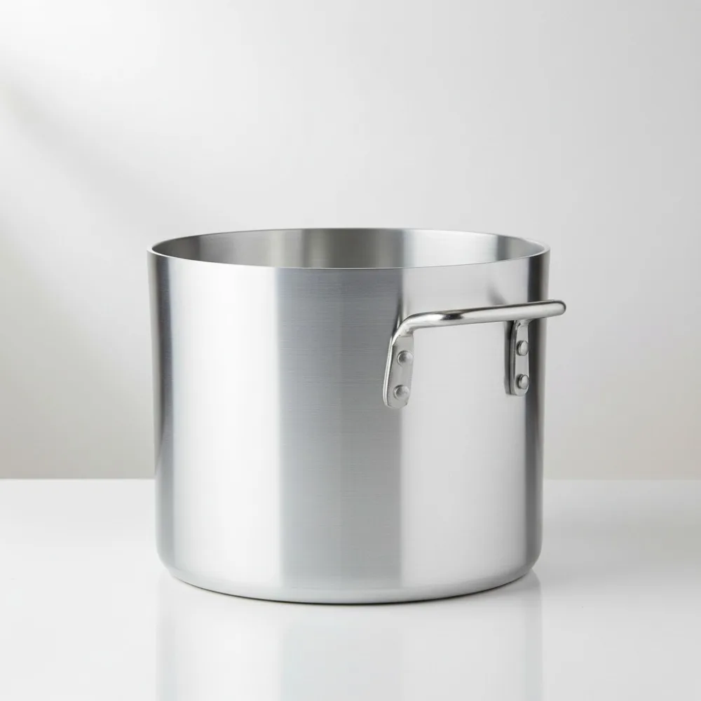 

Heavy-Duty Aluminum Stock Pot 10 Quart, 4mm Thick, Commercial Kitchen Cookware for Soups & Chili