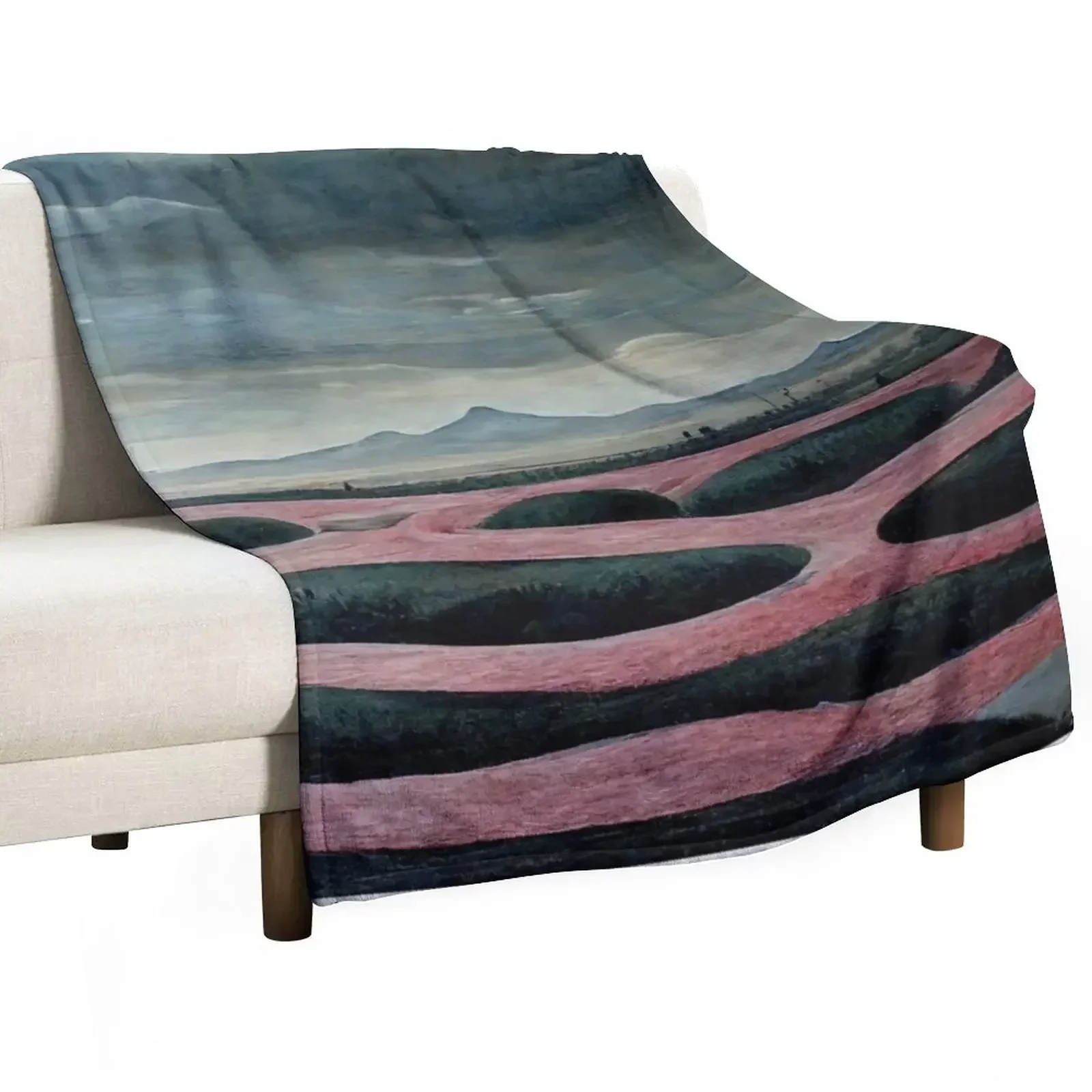 Louise Bourgeois inspired Lanscape Painting Throw Blanket Decorative Throw Luxury Designer Softest valentine gift ideas Blankets