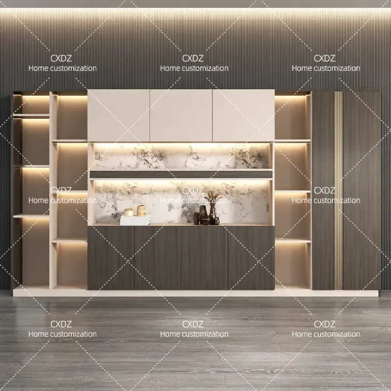 Light Luxury Wood File Cabinet Boss Office File Cabinet Storage Bookcase Sub-Manager Room Background Cabinet