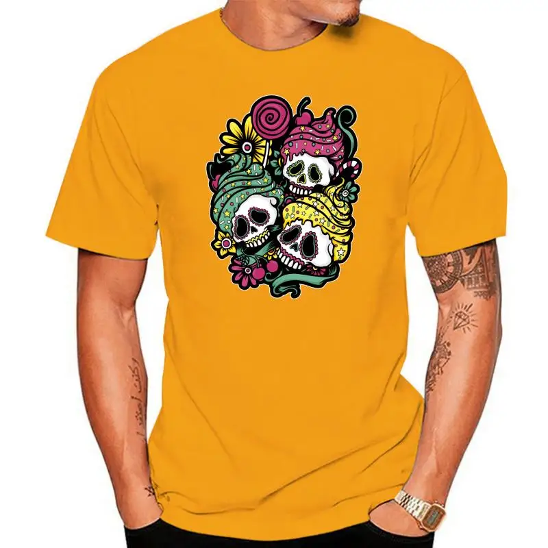 BNWT SUGAR SKULL CUPCAKES CARTOON CHARACTER COLOUR ICING   ADULT T SHIRT S-XXL