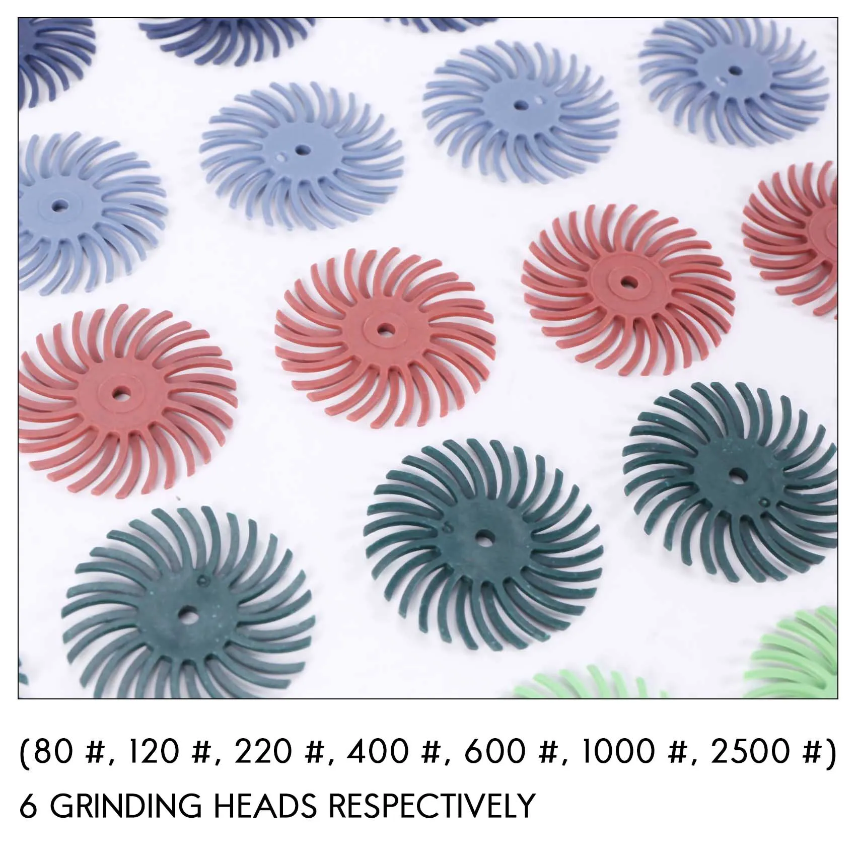 50Pcs 1 Inch Radial Bristle Disc Kit Abrasive Brush 3mm Shank Detail Polishing Wheel for Rotary Tool Accessories