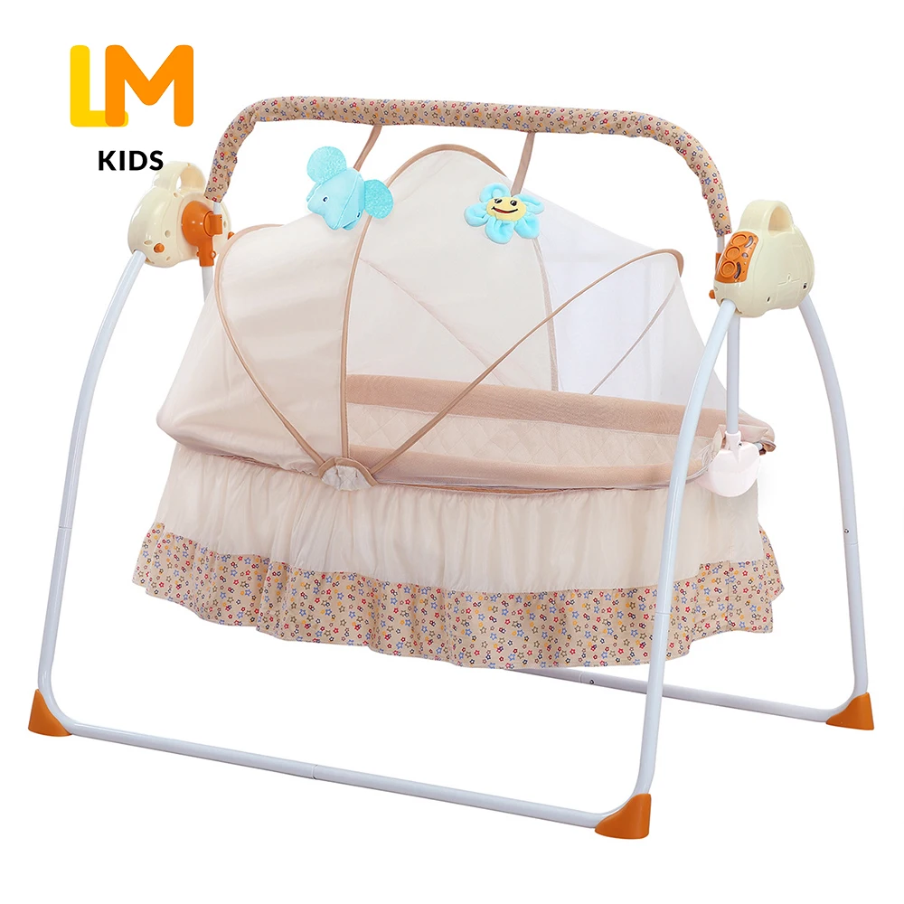 Foldable sleep mosquito net cradle rocking electric adjustable 1 year newborn toddler crib bassinet baby bed