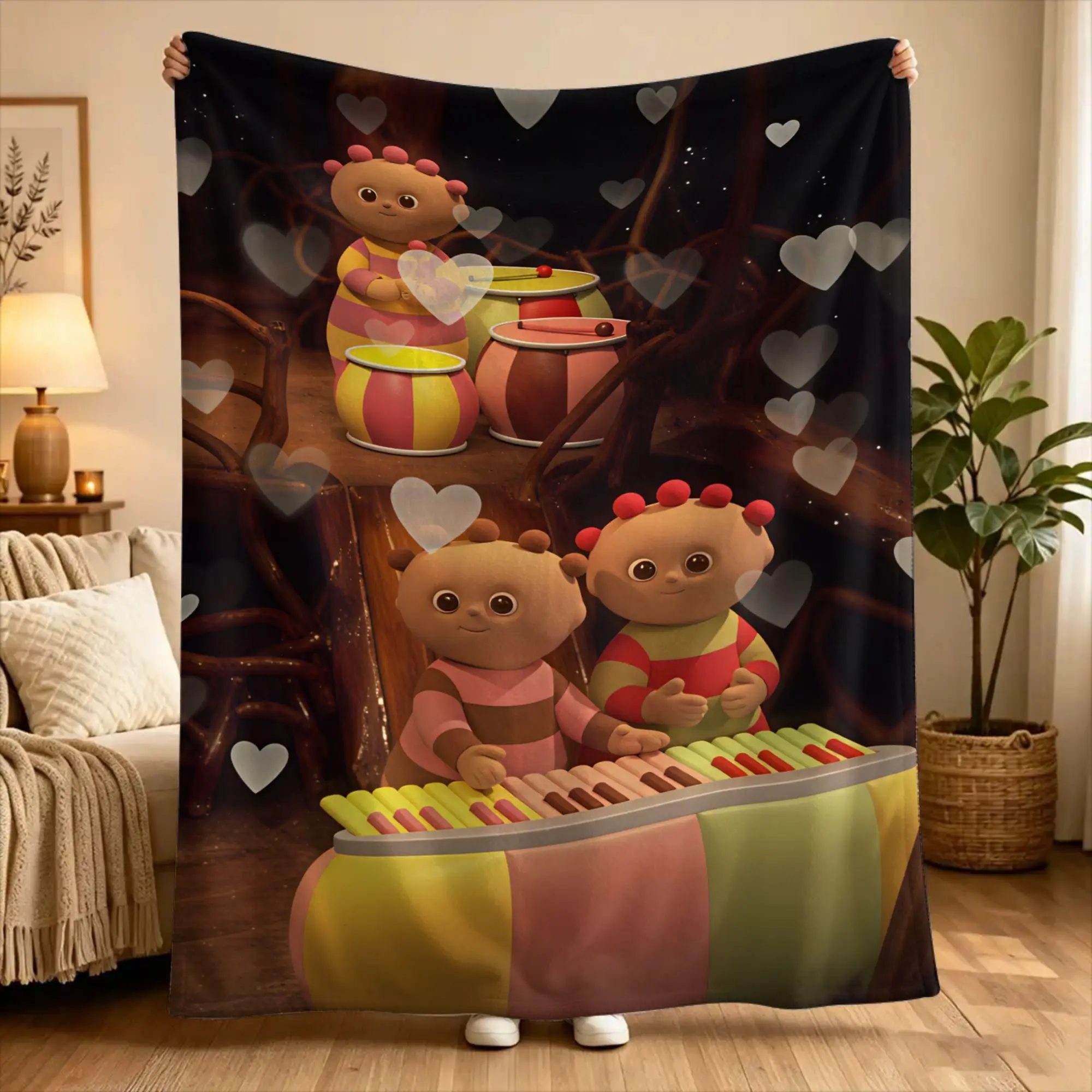 The Haahoos In the night garden Throw Blanket  Flannel Bedspread For Couch Chair Sofa Bed Comfortable Sofa Bed Cover