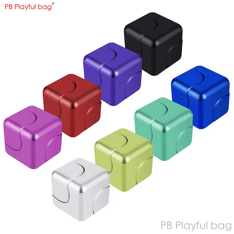 Magic Cube Spinner EDC Aluminum alloy Spinning Gyro Adult Children Leisure Hand Gyro Relief Stress Toy Gifts TS11