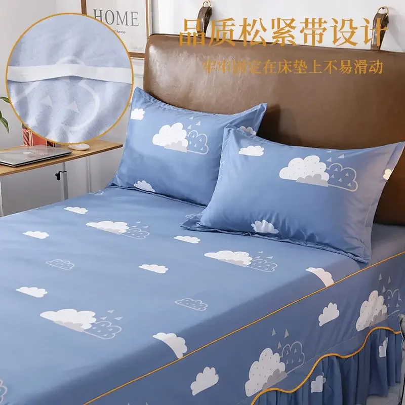 Bed Cover Cotton Bedspread Set Embroidery Bed Dress Pillow Cases 3 Pieces/Set For King/Queen Double 1.5/1.8/2M Sheet Cover