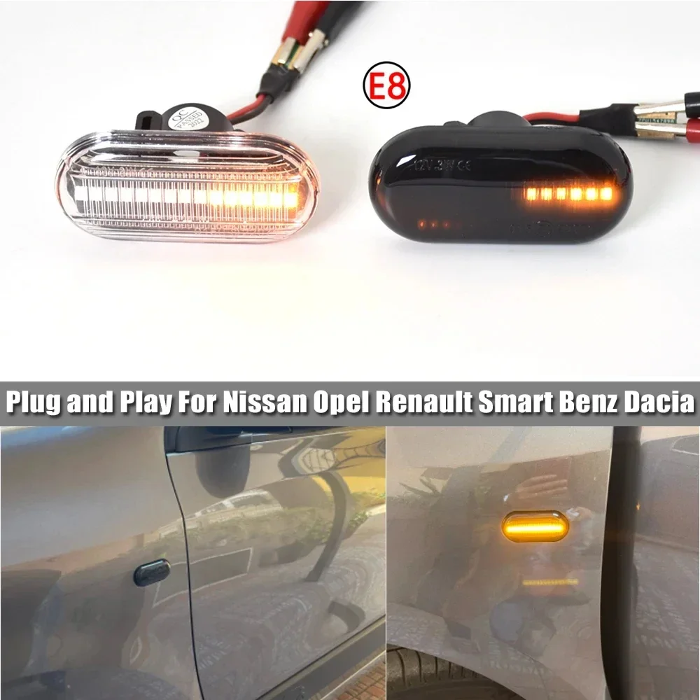 2pieces Led Dynamic Side Marker Turn Signal Light for Volkswagen VW Bora Golf 3 4 Passat 3BG Polo SB6 SEAT Ibiza Leon Skoda Ford