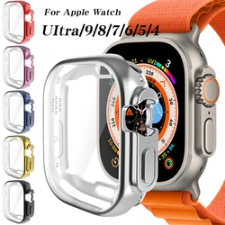 Funda protectora transparente para Apple Watch Ultra/Ultra 2, Protector de pantalla de TPU, parachoques para iWatch Series 360, 41mm, 45mm, 7/8/9