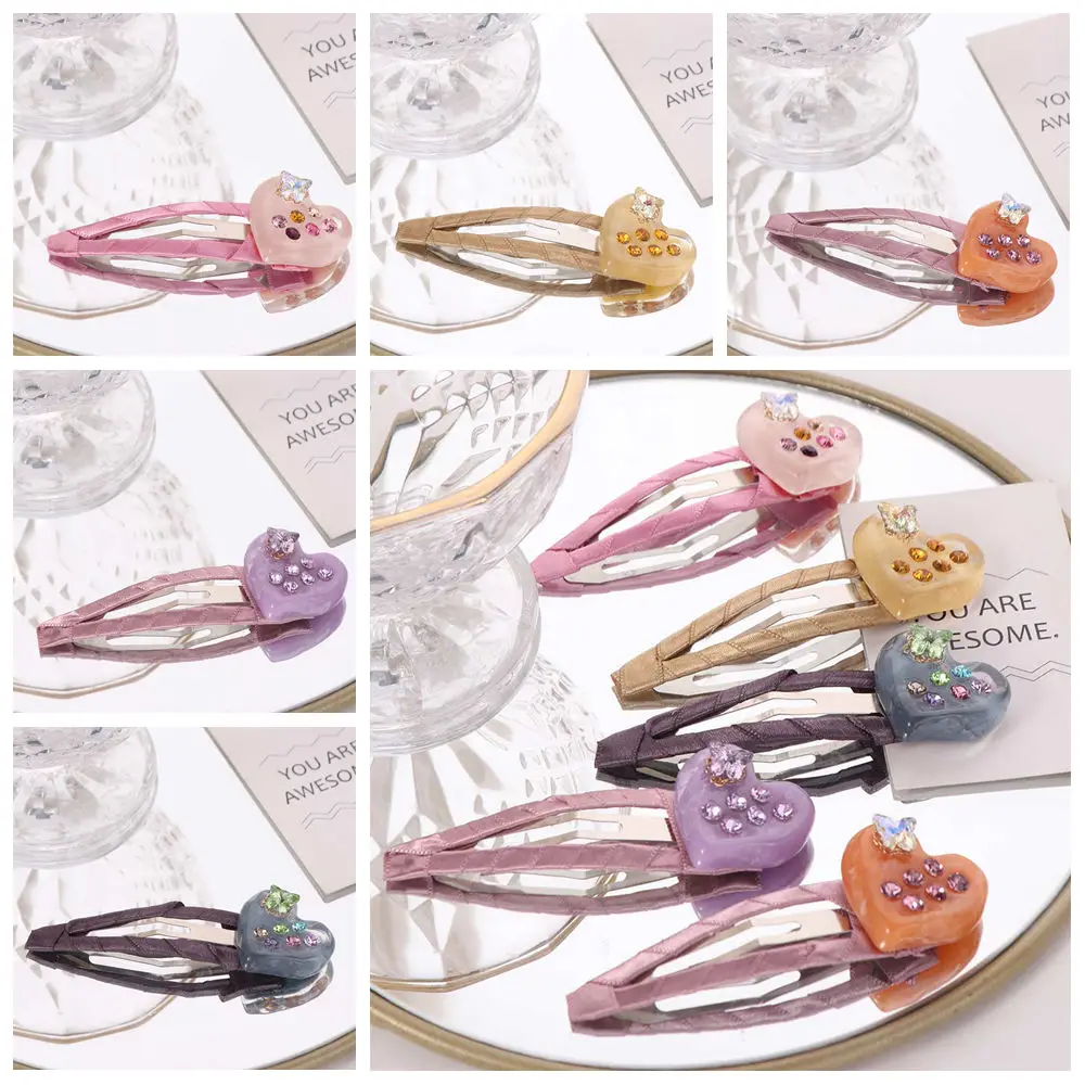 

Creative Love Acetate Hairpin Bangs Clip Barrettes Rhinestones Hairpin Butterfly Korean Style Heart Hair Clip Kids