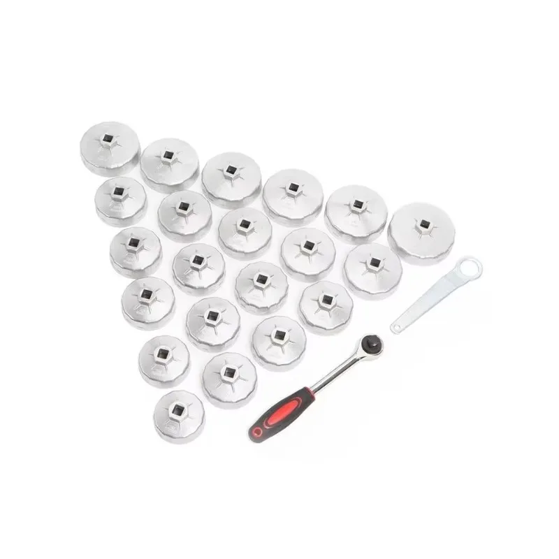 23 piece aluminum alloy cap type oil filter wrench set, filter disassembly and assembly tool
