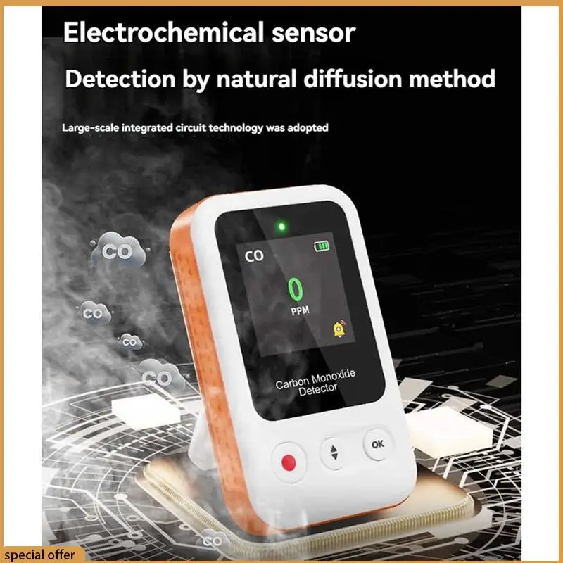 A68Z Portable CO Concentration Detector Carbon Monoxide Alarm, Carbon Dioxide Detection Included