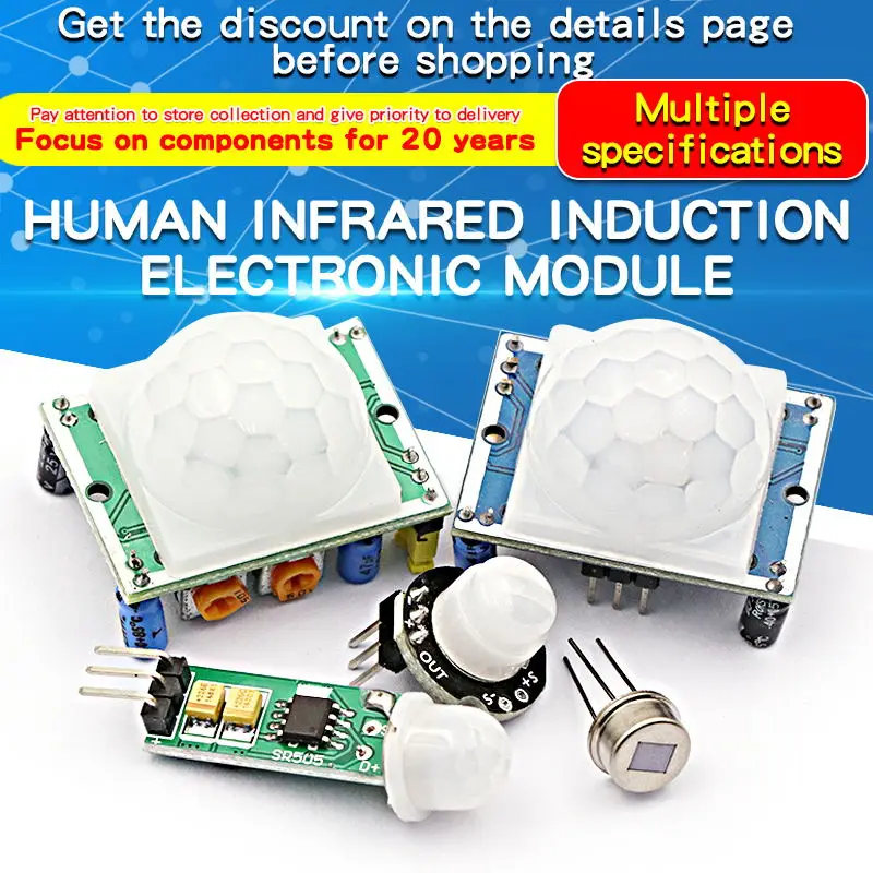 2PCS HC-SR501 RD-624 Human Body Induction Module PIR Module Infrared Module Pyroelectric Human Body Infrared Sensor Module