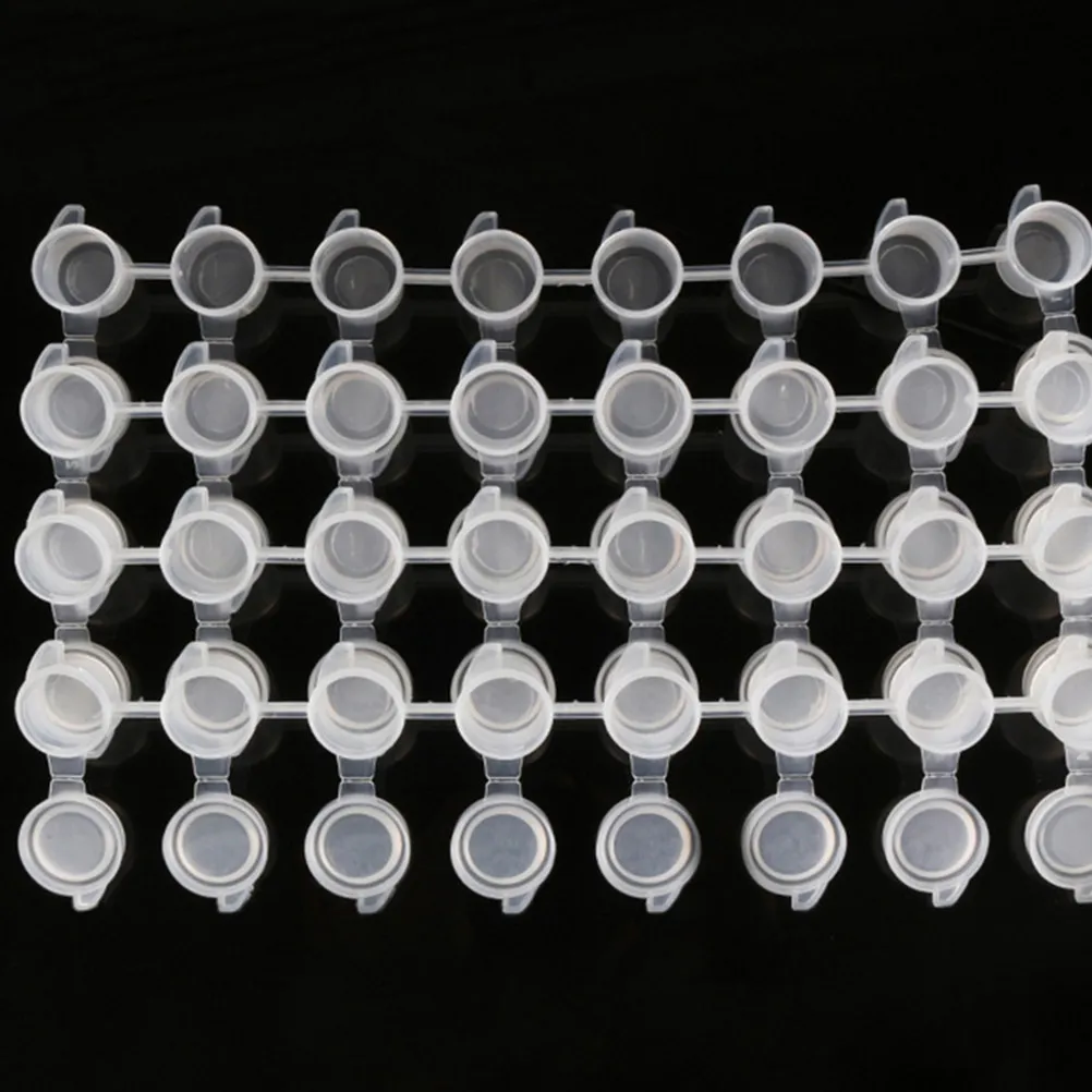 50Pcs Pigments Storage Containers Plastic Clear Paint Strip Design Leakproof for School Art Supplies Mixing