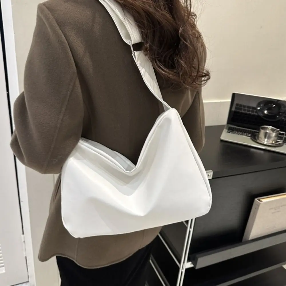 Bolso de hombro portátil elegante para mujer, bandolera informal de estilo coreano de cuero PU, bolso de mano de gran capacidad, bolso de mano para mujer y chica