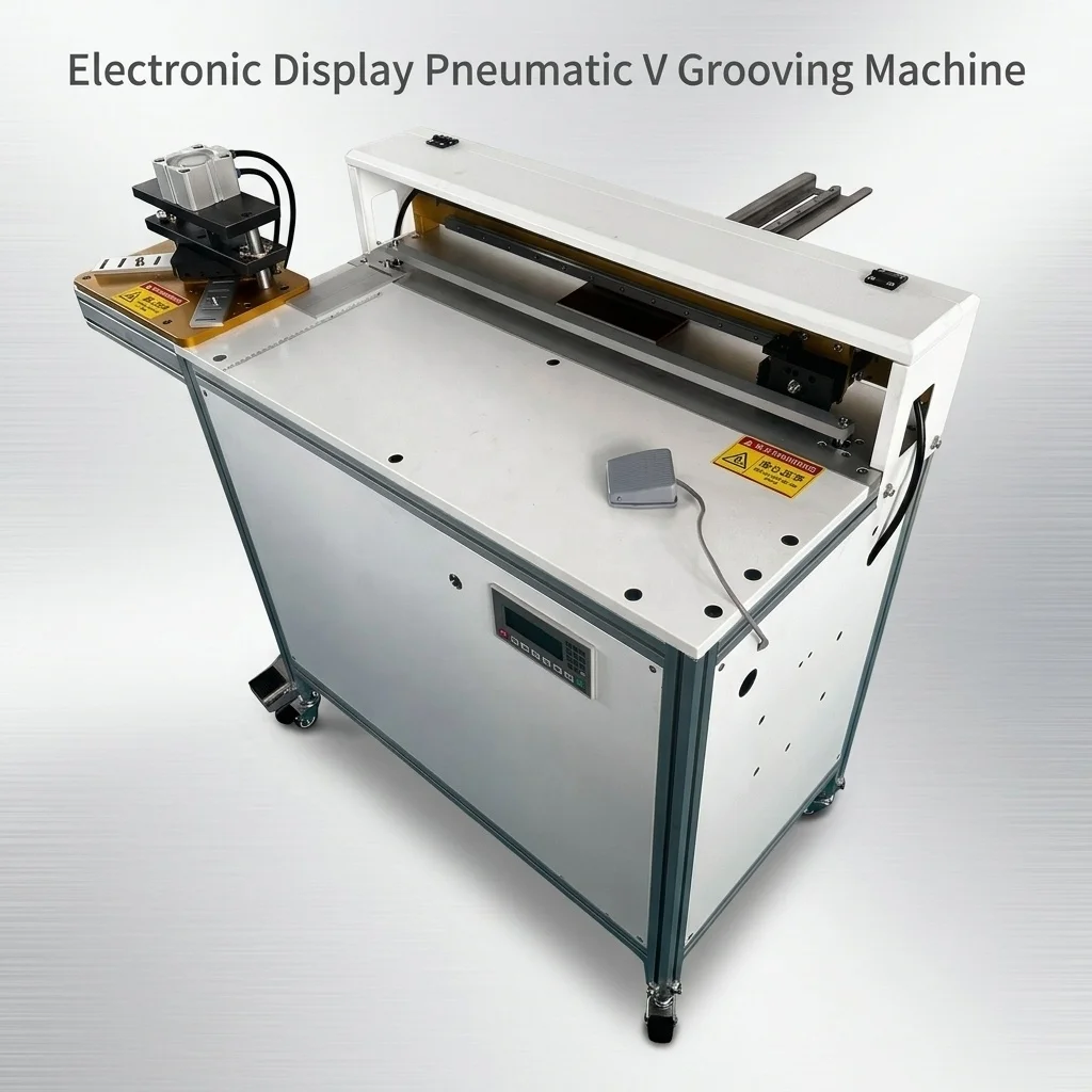 A1 Size 700mm Pneumatic Cardboard 150mm Height Grey Box V Grooving Machine With Digital Display
