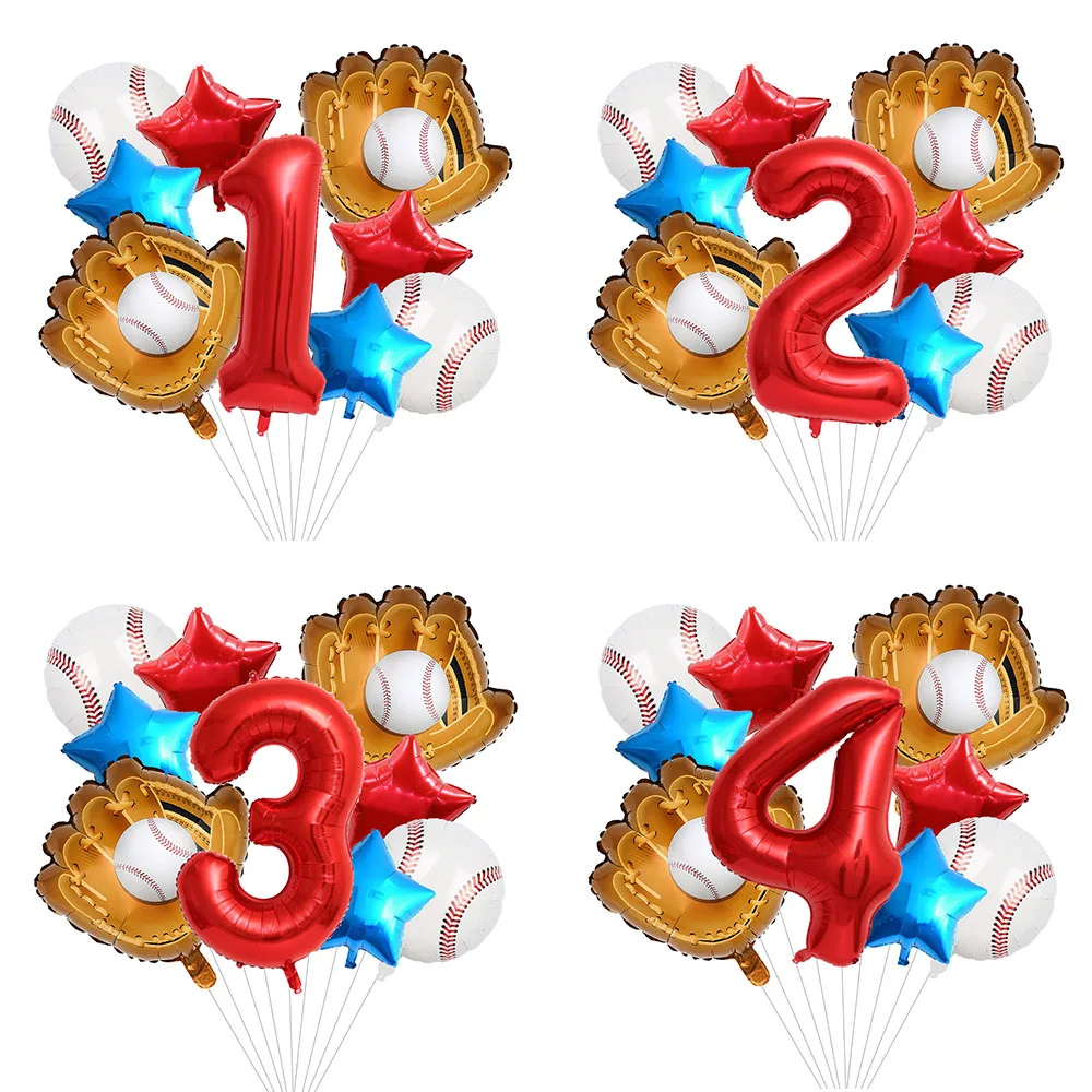 9pcs Baseball Theme Balloons Set 18inch Baseball Balloons for Baby Shower Birthday Party Sports Themed Party Decoration Supplies