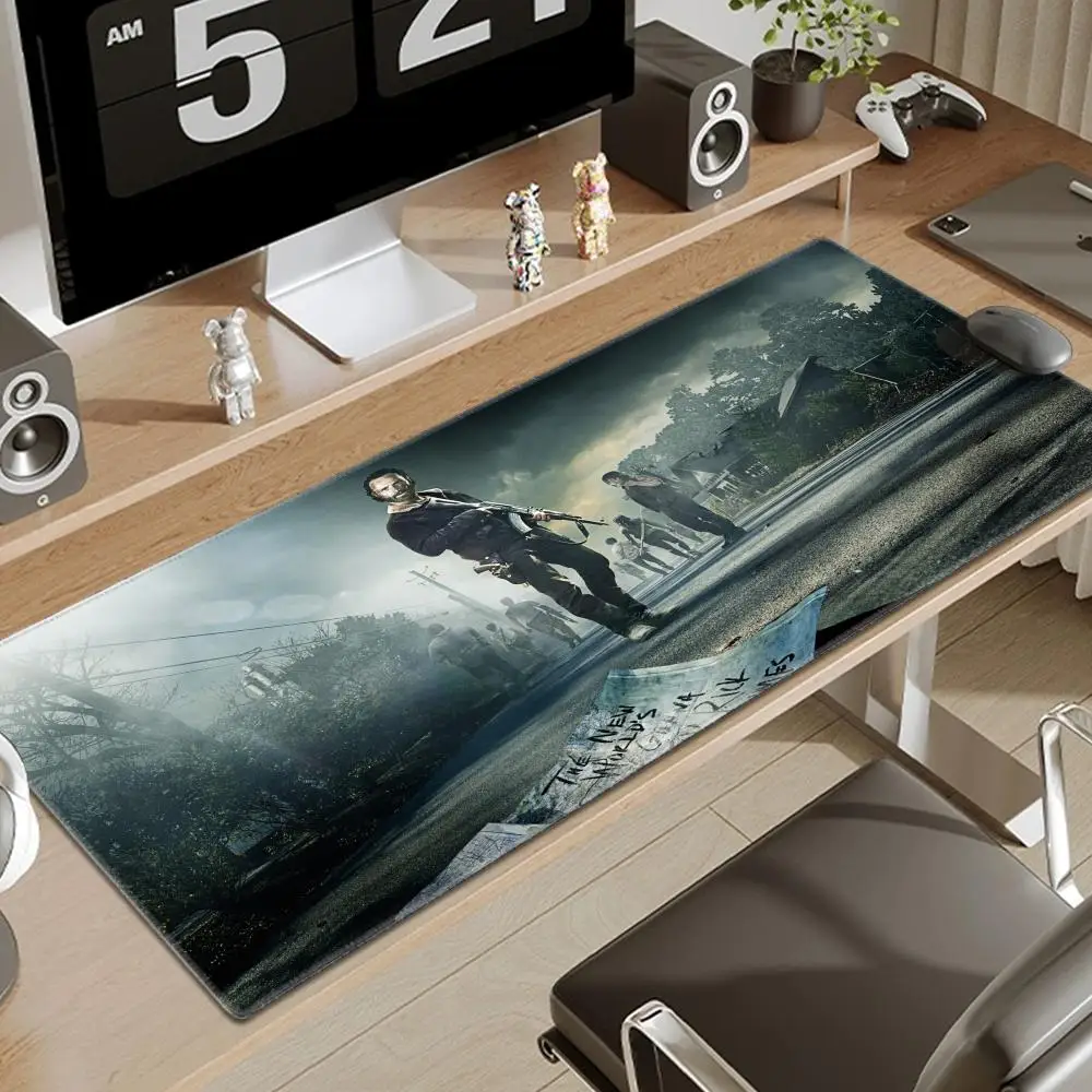 لوحة ماوس The Walking Dead Cartoon Lockedge لوحة ألعاب كبيرة لألعاب الكمبيوتر ولوحة مفاتيح وماوس ولوحة ماوس مكتبية للوحة مكتب الكمبيوتر #1