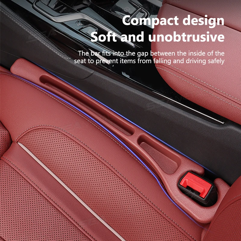 SEAMETAL 2Pcs Car Seat Gap Filler Flexible EVA Seat Crevice Filling Strip Center Console Box Side Filler with Expandable Hole