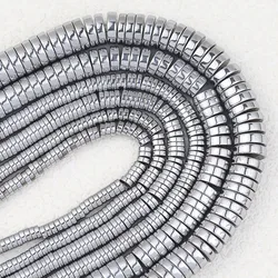 Flat Round Natural Stone Plating Silvery Hematite Spacers Loose Beads Coin For Jewelry Making DIY Bracelets Necklace 3/4/6/8MM