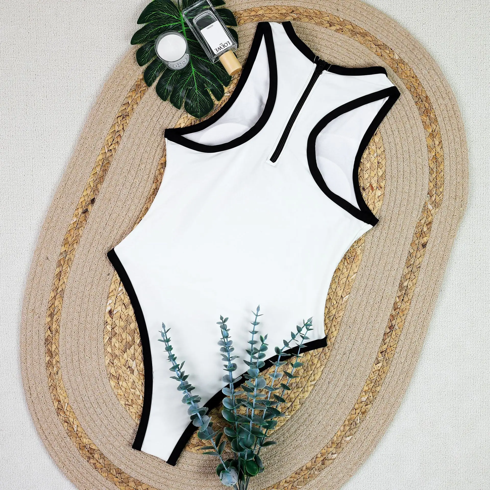 Bikini One Piece Swimsuit 2026 White Black Swimwear Women Swimsuit Push Up Bathing Suit Beachwear Monokini Female SwimmingSuit view 6