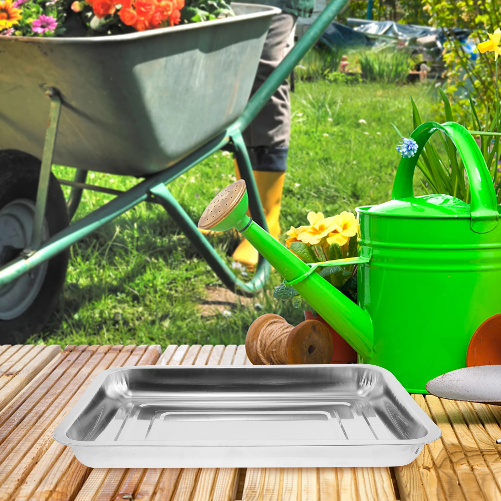 

6pcs Stainless Steel Plant Sprouting Trays Durable Water Collection System For Indoor Gardening Seedling Starter Tray Nursery