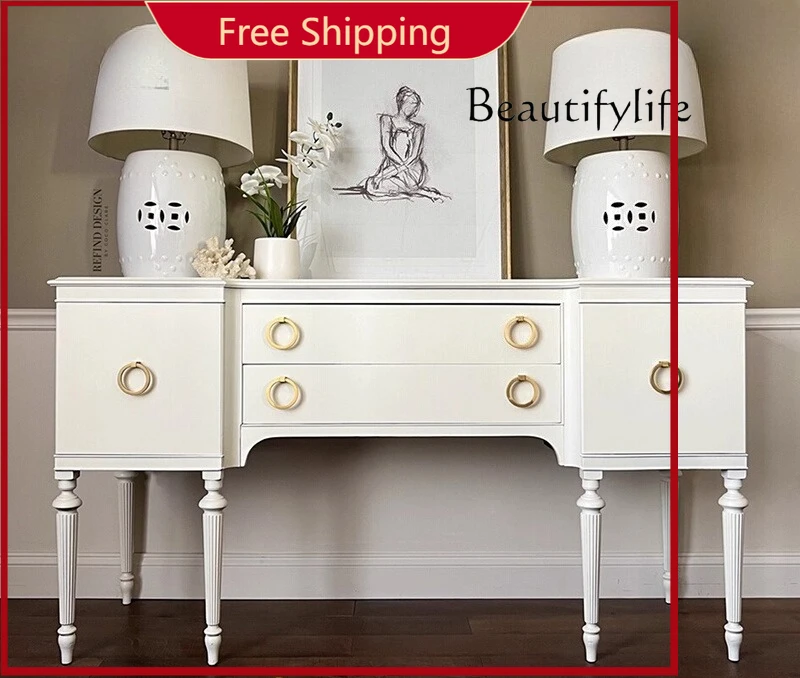 

X American Light Luxury Door Cabinet Villa High-end Decorative Cabinet Modern Solid Wood Living Room Dining Side Cabinet