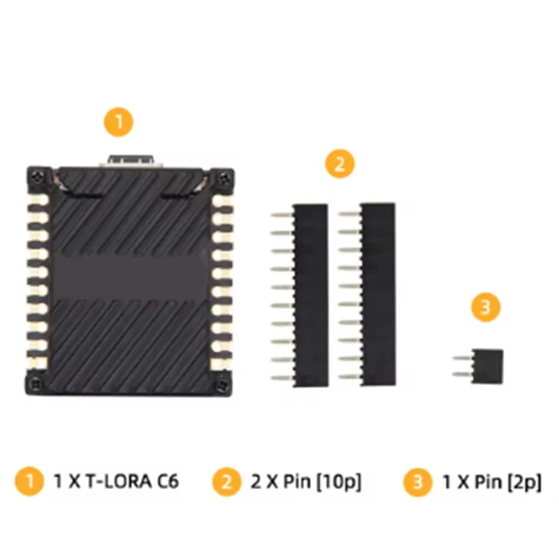 T-Lorac6 Main ESP32-C6 Lora Module SX1262 Lorawan Long Range Low Power Development Board Stamp Holes PCB