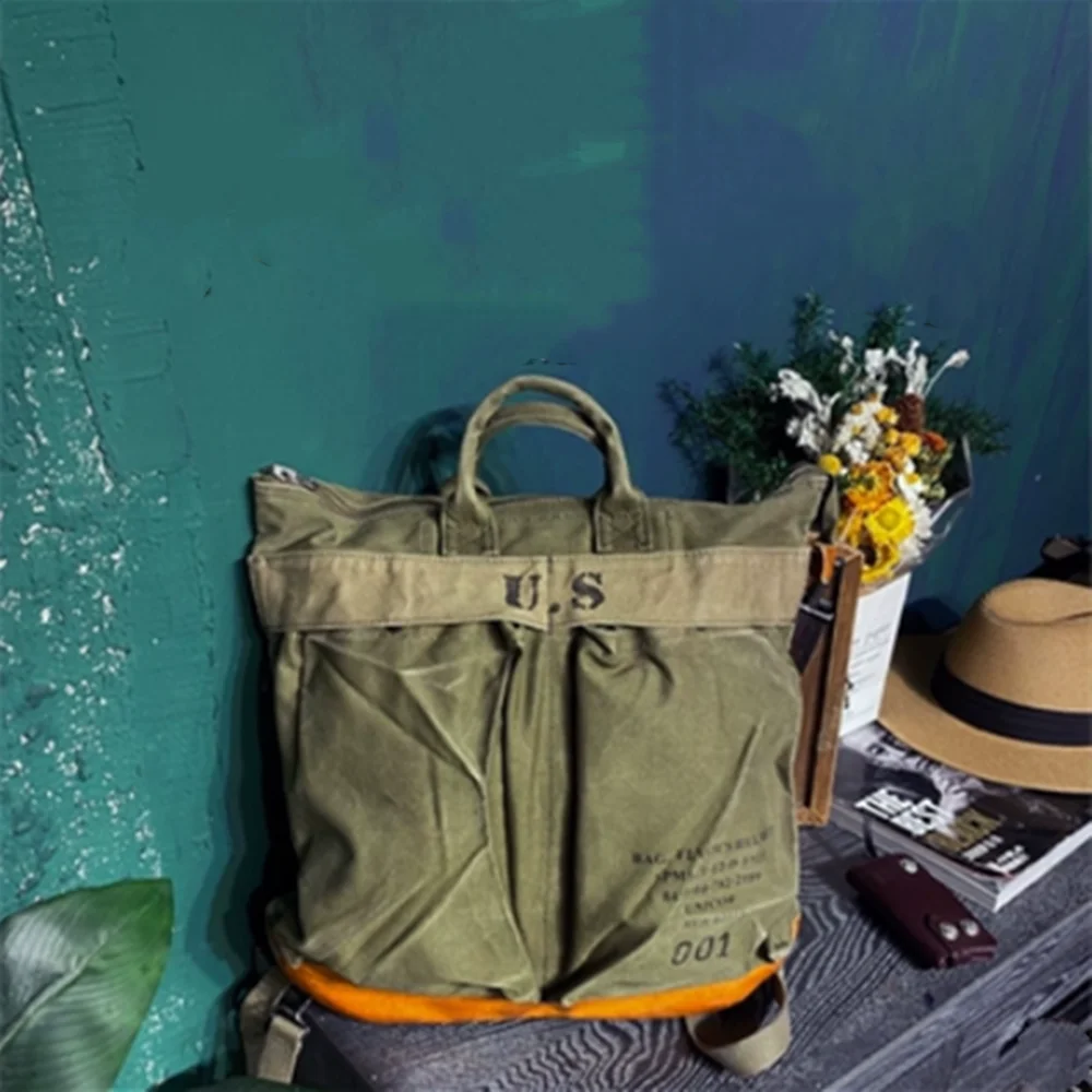 Travel Commuter Oil Wax Canvas Pilot Handbag Backpack Men Women Outdoor Trekking Hiking Climbing Camping Riding Rackpack