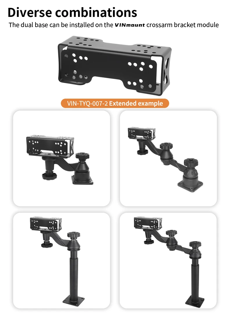 VINmounts Schwerlast-Metall-Montagehalterung Universelle Geräteunterstützungsplatte für Marine-, Fahrzeug- und Industriegebrauch – Detail 6