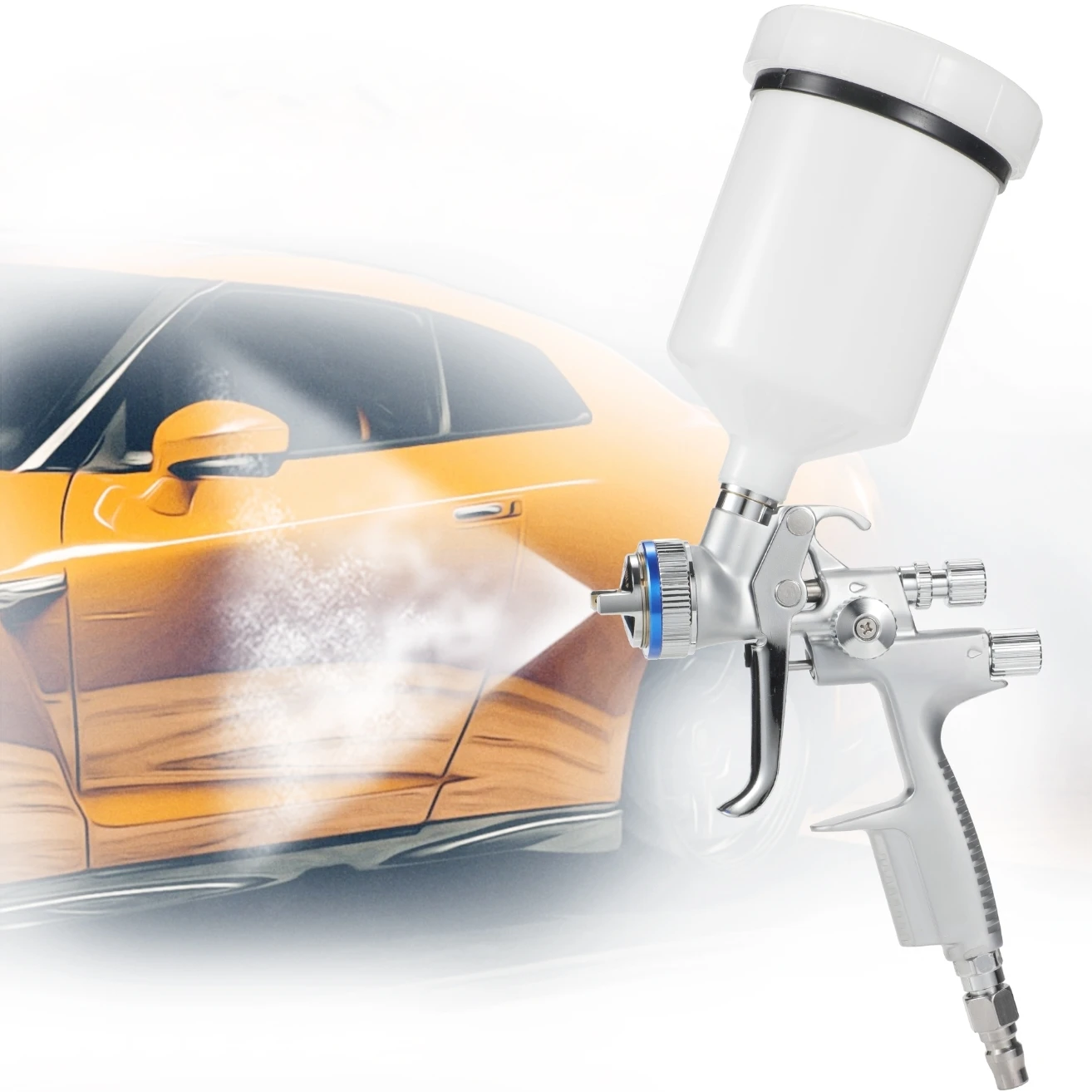 

Пневматический краскопульт HVLP 1.3 мм с бачком 600 мл, простой в использовании, для покраски автомобилей, подходит для авто.